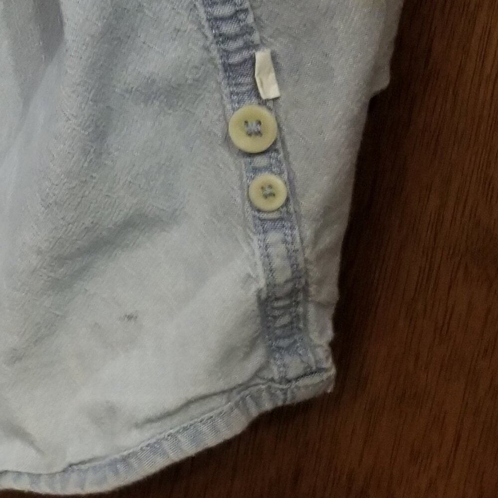 Foundry 3XLT banded denim shirt, discolored and stained - Picture 6 of 9